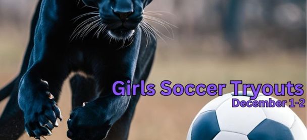  girls soccer tryouts black panther with ball